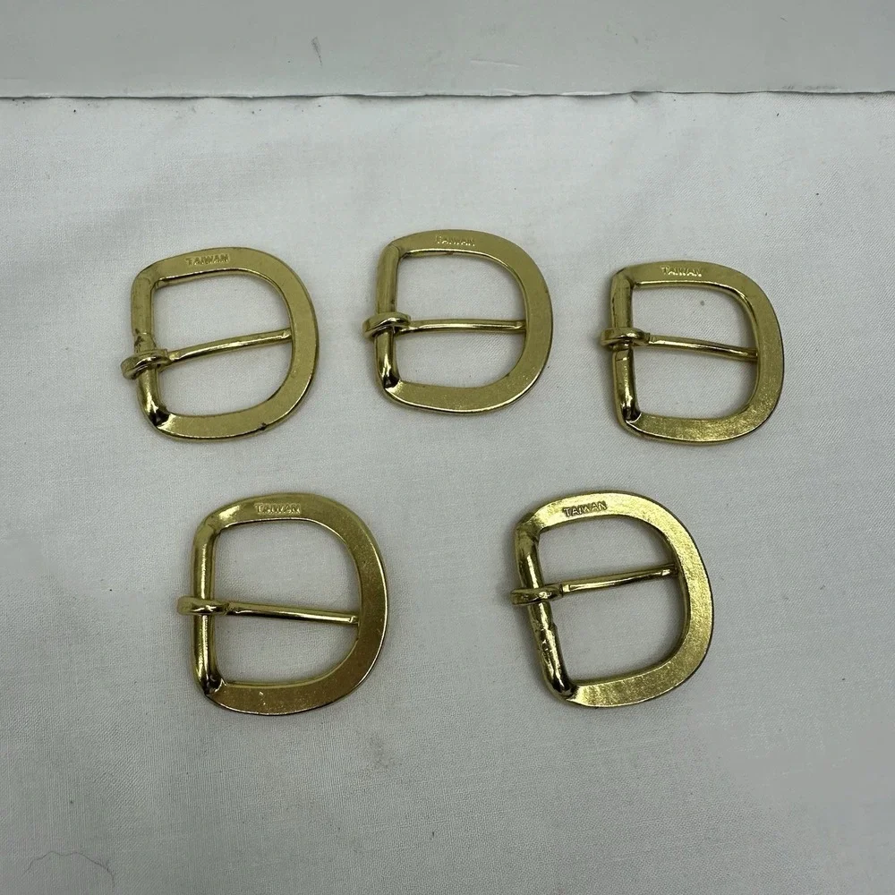 Lot Of 5 Solid Brass Belt Buckle Ranger Police Duty Belt Replacement Accessories